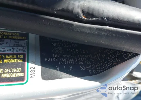 2010 Hyundai Accent Gls from USA, damaged, VIN KMHCN4AC3AU467949